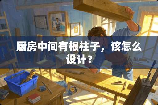 厨房中间有根柱子，该怎么设计？