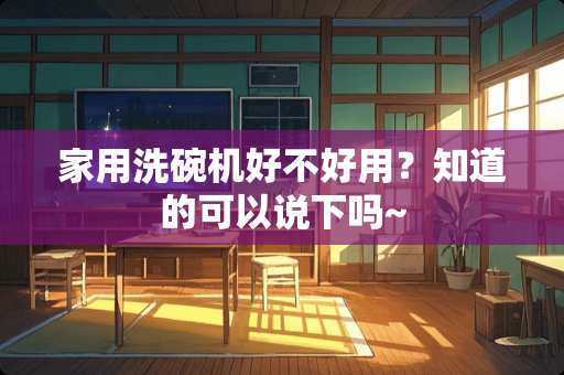 家用洗碗机好不好用？知道的可以说下吗~