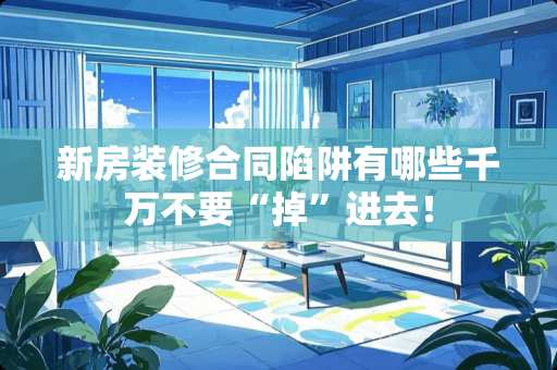 新房装修合同陷阱有哪些千万不要“掉”进去！
