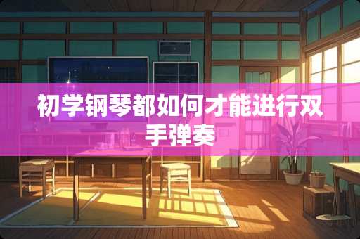 初学钢琴都如何才能进行双手弹奏