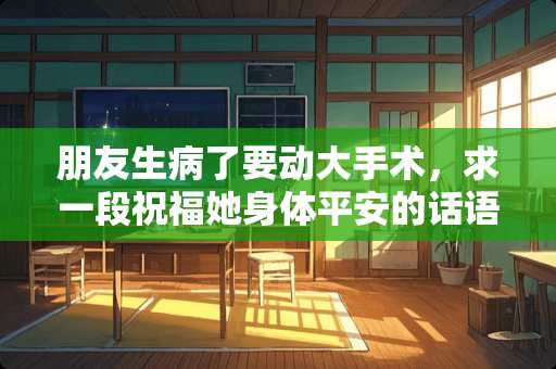 朋友生病了要动大手术，求一段祝福她身体平安的话语。谢谢了！