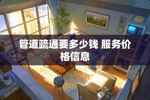 管道疏通要多少钱 服务价格信息