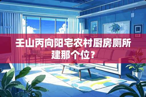 壬山丙向阳宅农村厨房厕所建那个位？