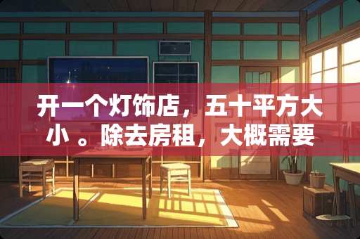 开一个灯饰店，五十平方大小 。除去房租，大概需要投资多少钱？