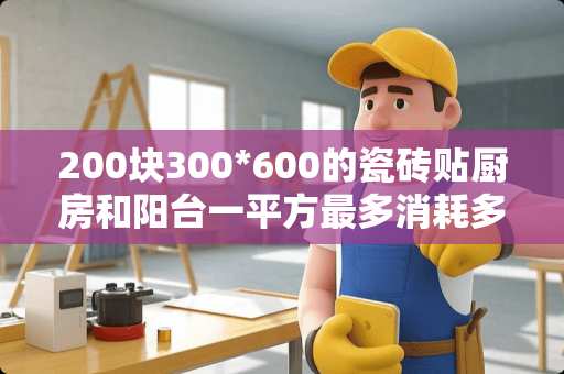 200块300*600的瓷砖贴厨房和阳台一平方最多消耗多少块墙砖？