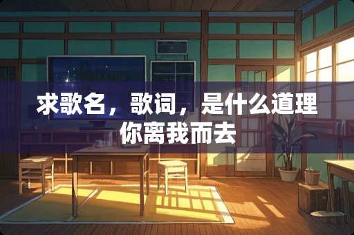 求歌名，歌词，是什么道理你离我而去