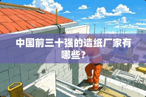 中国前三十强的造纸厂家有哪些？