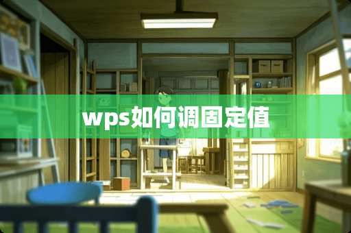 wps如何调固定值