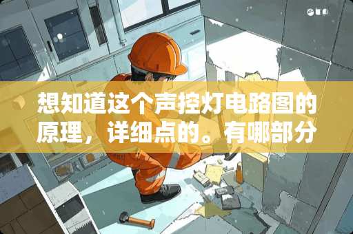 想知道这个声控灯电路图的原理，详细点的。有哪部分起延时作用？