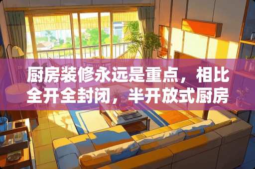 厨房装修永远是重点，相比全开全封闭，半开放式厨房有什么优点？