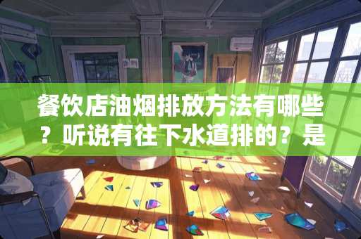 餐饮店油烟排放方法有哪些？听说有往下水道排的？是怎么排的？