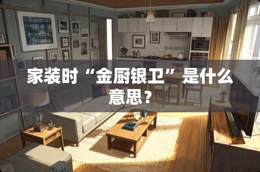 家装时“金厨银卫”是什么意思？