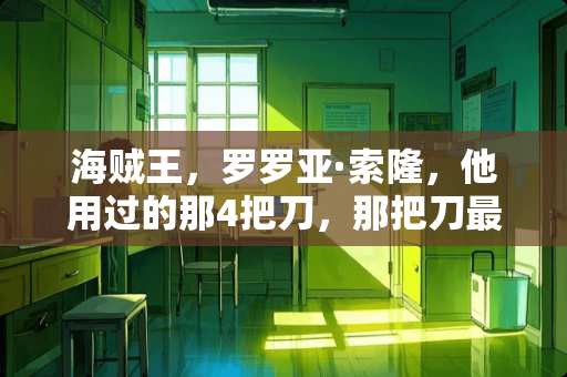海贼王，罗罗亚·索隆，他用过的那4把刀，那把刀最厉害？