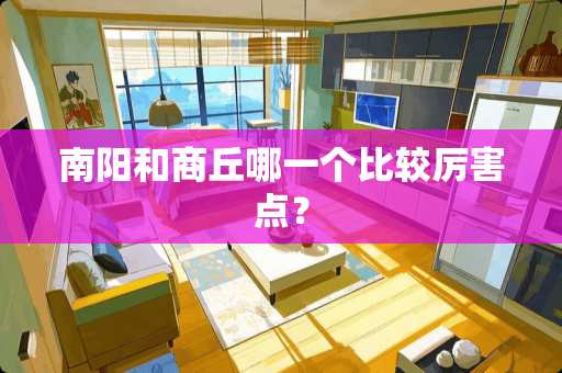南阳和商丘哪一个比较厉害点？