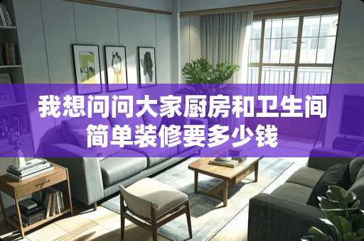 我想问问大家厨房和卫生间简单装修要多少钱