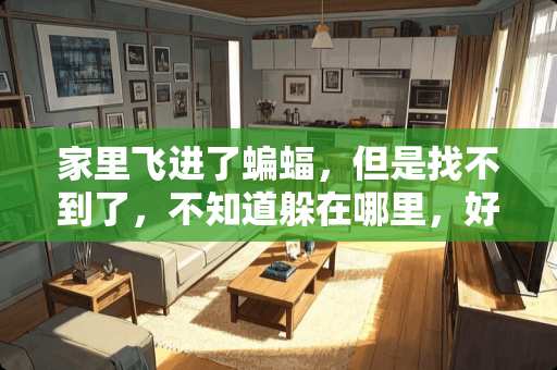家里飞进了蝙蝠，但是找不到了，不知道躲在哪里，好可怕
