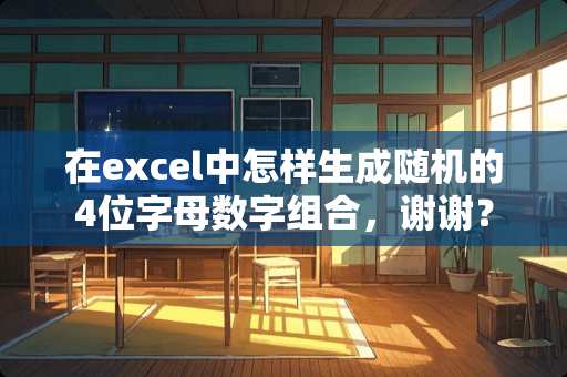 在excel中怎样生成随机的4位字母数字组合，谢谢？