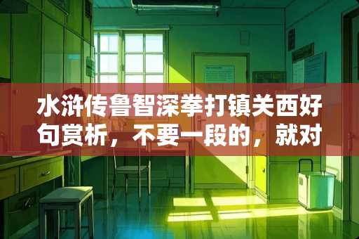 水浒传鲁智深拳打镇关西好句赏析，不要一段的，就对两三句话进行赏析？
