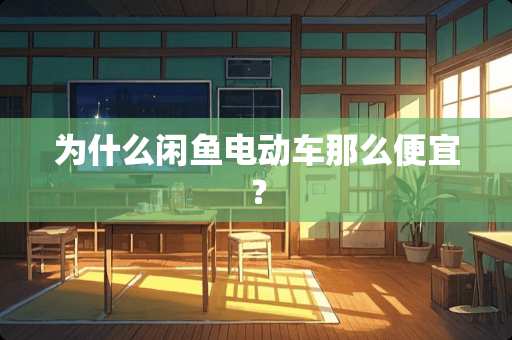 为什么闲鱼电动车那么便宜？