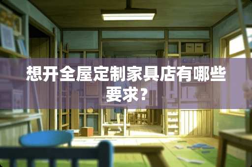 想开全屋定制家具店有哪些要求？