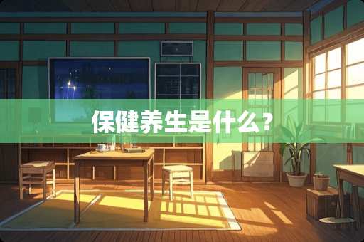 保健养生是什么？