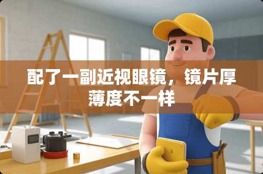 配了一副近***，镜片厚薄度不一样