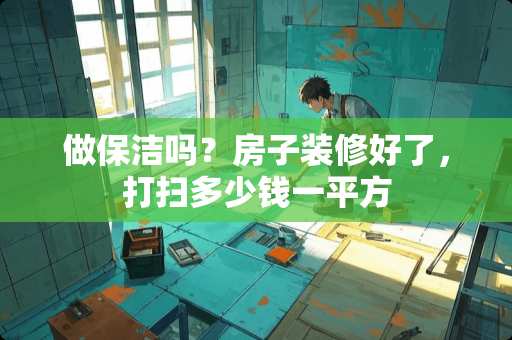 做保洁吗？房子装修好了，打扫多少钱一平方