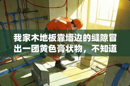 我家木地板靠墙边的缝隙冒出一团黄色膏状物，不知道是什么虫子的分泌物？