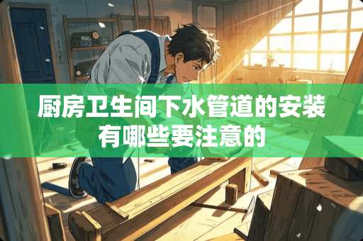 厨房卫生间下水管道的安装有哪些要注意的