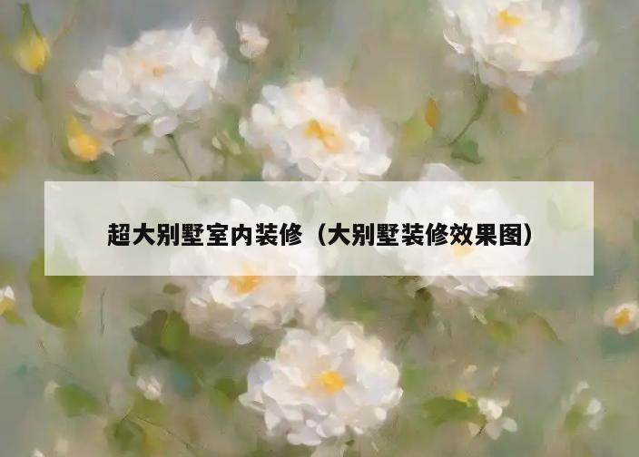 超大别墅室内装修（大别墅装修效果图）