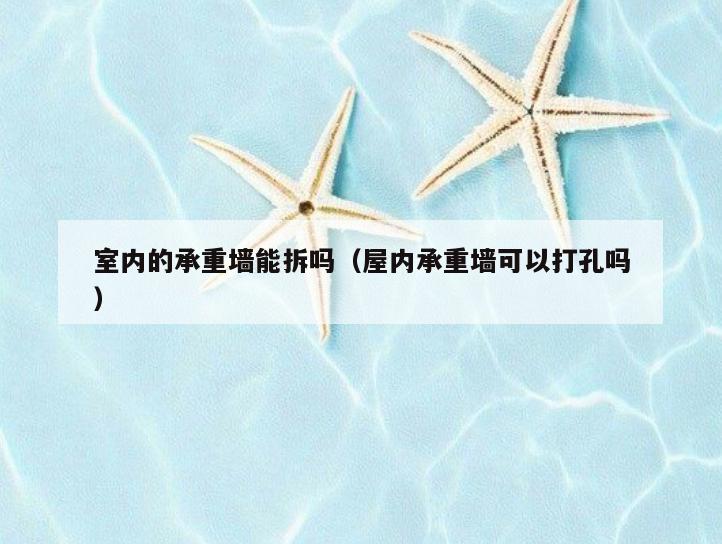 室内的承重墙能拆吗（屋内承重墙可以打孔吗）