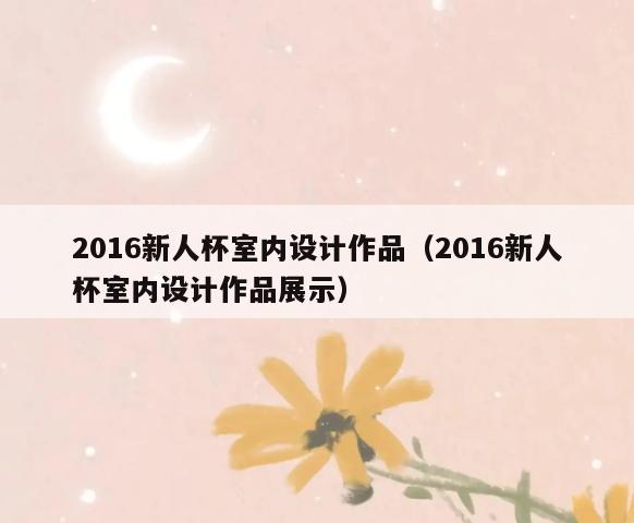 2016新人杯室内设计作品（2016新人杯室内设计作品展示）