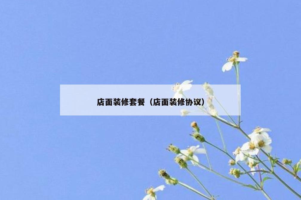 店面装修套餐(店面装修协议) 店面装修套餐(店面装修协议)