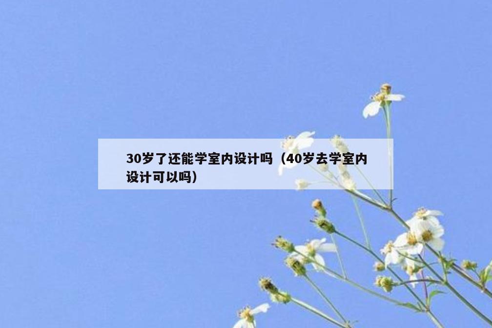 30岁了还能学室内设计吗(40岁去学室内设计可以吗) 30岁了还能学室内设计吗(40岁去学室内设计可以吗)