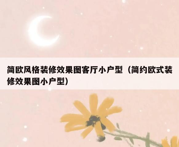 简欧风格装修效果图客厅小户型(简约欧式装修效果图小户型) 简欧风格装修效果图客厅小户型(简约欧式装修效果图小户型)