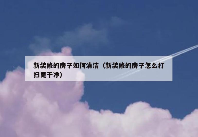 新装修的房子如何清洁(新装修的房子怎么打扫更干净) 新装修的房子如何清洁(新装修的房子怎么打扫更干净)