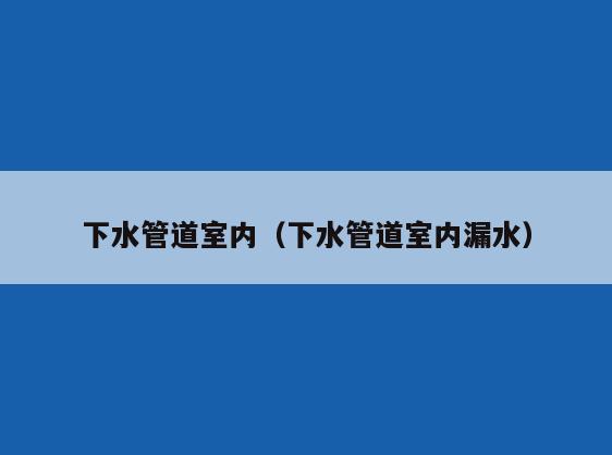 下水管道室内(下水管道室内漏水) 下水管道室内(下水管道室内漏水)