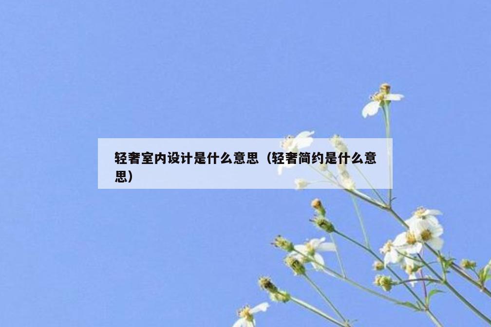 轻奢室内设计是什么意思(轻奢简约是什么意思) 轻奢室内设计是什么意思(轻奢简约是什么意思)