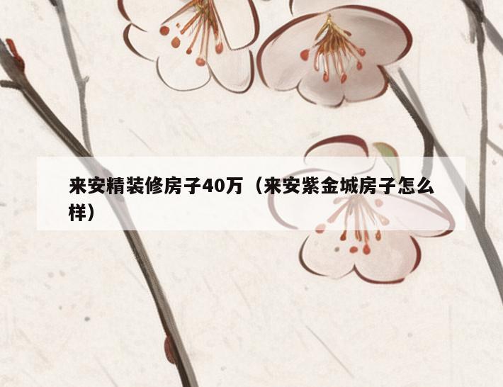 来安精装修房子40万(来安紫金城房子怎么样) 来安精装修房子40万(来安紫金城房子怎么样)