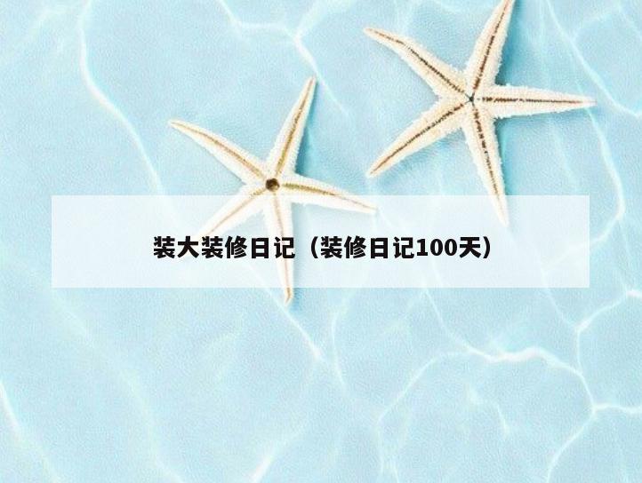 装大装修日记(装修日记100天) 装大装修日记(装修日记100天)
