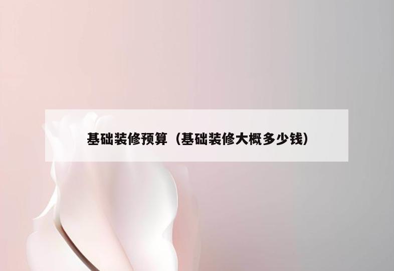 基础装修预算(基础装修大概多少钱) 基础装修预算(基础装修大概多少钱)