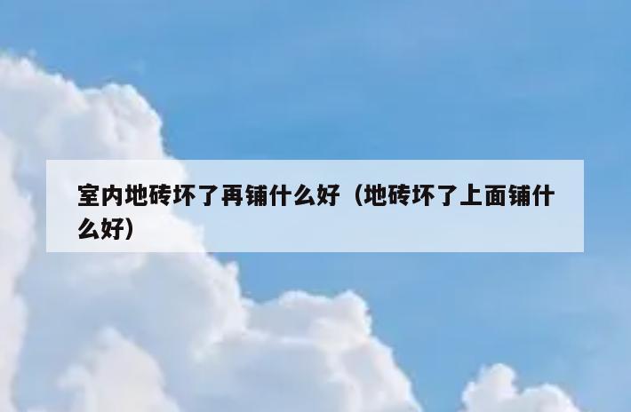 室内地砖坏了再铺什么好(地砖坏了上面铺什么好) 室内地砖坏了再铺什么好(地砖坏了上面铺什么好)