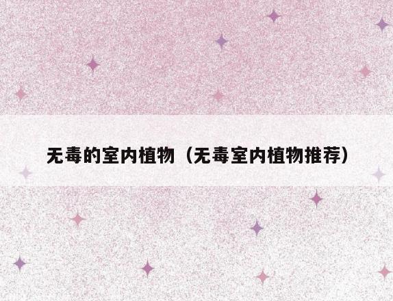 无毒的室内植物(无毒室内植物推荐) 无毒的室内植物(无毒室内植物推荐)