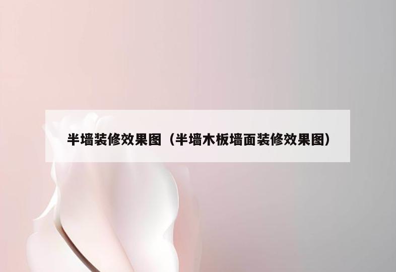 半墙装修效果图（半墙木板墙面装修效果图）