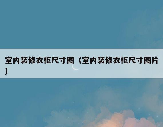 室内装修衣柜尺寸图（室内装修衣柜尺寸图片）