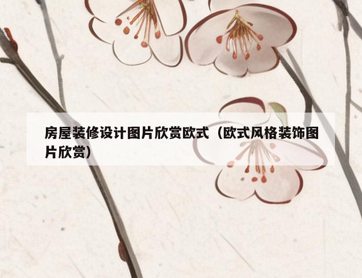 房屋装修设计图片欣赏欧式（欧式风格装饰图片欣赏）